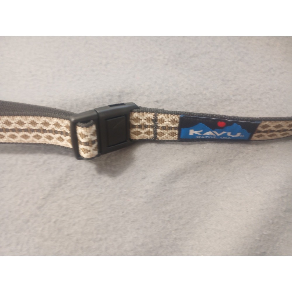 Kavu Geometric Pattern Adjustable Belt Nylon Fabric Strap Center Release Buckle